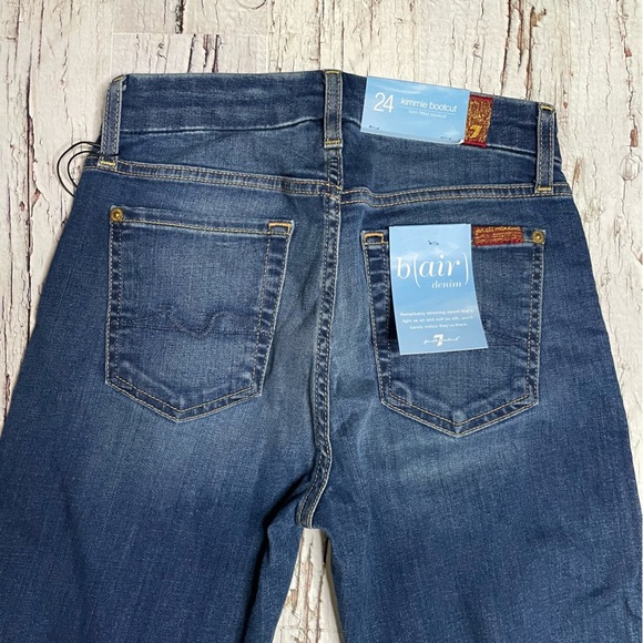 (24) 7 for all mankind (b)air denim form fitted kimmie bootcut jeans - Picture 4 of 5